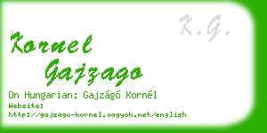kornel gajzago business card
