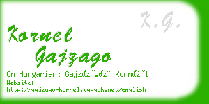 kornel gajzago business card